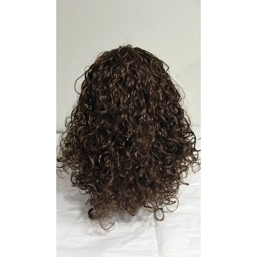 New Born Free Hair Topper Curly Brown 6/30 Synthetic Hair Piece PC13
